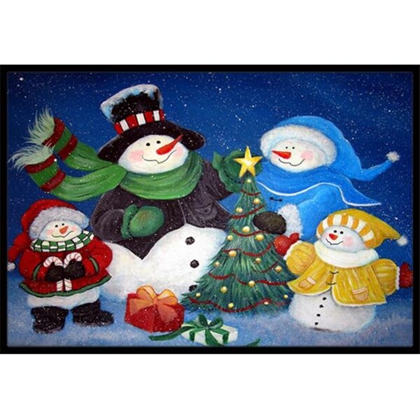 Carolines Treasures PJC1086MAT The Family Gathering Snowman Indoor & Outdoor Mat; 18 x 27 in. PJC1086MAT - main